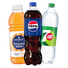 Pepsi, 7UP of Sourcy vitamin water